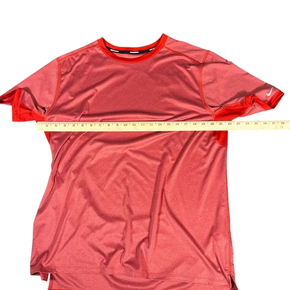 Nike Running Shirt Mens XL Red Dri-FIT Short Sleeve Heathered Top 451267-657